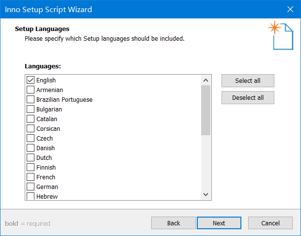 setup language